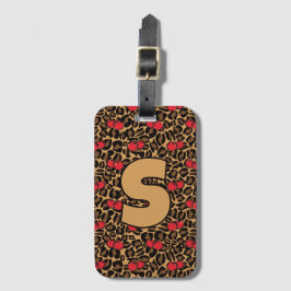 Personlig Leopard Cherries Bagagebricka