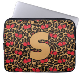 Personlig Leopard Cherries Laptop Fodral