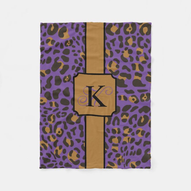 Personlig Leopard Jaguar Animal Print Mönster Fleecefilt (Framsidan)