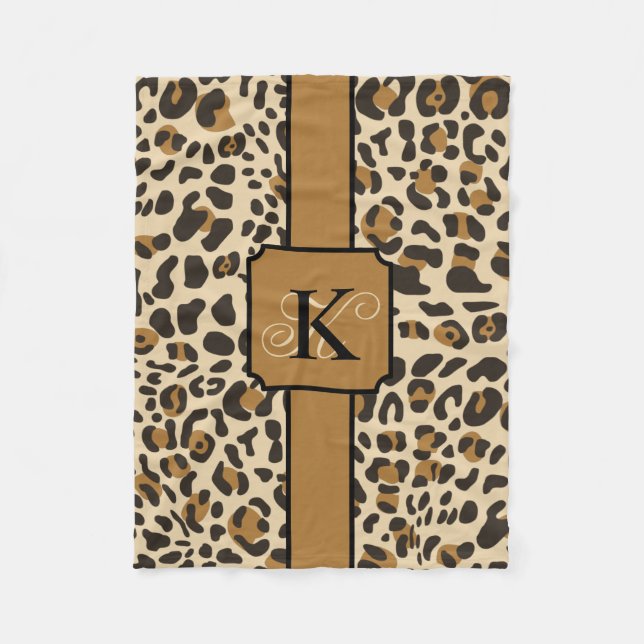 Personlig Leopard Jaguar Animal Print Mönster Fleecefilt (Framsidan)