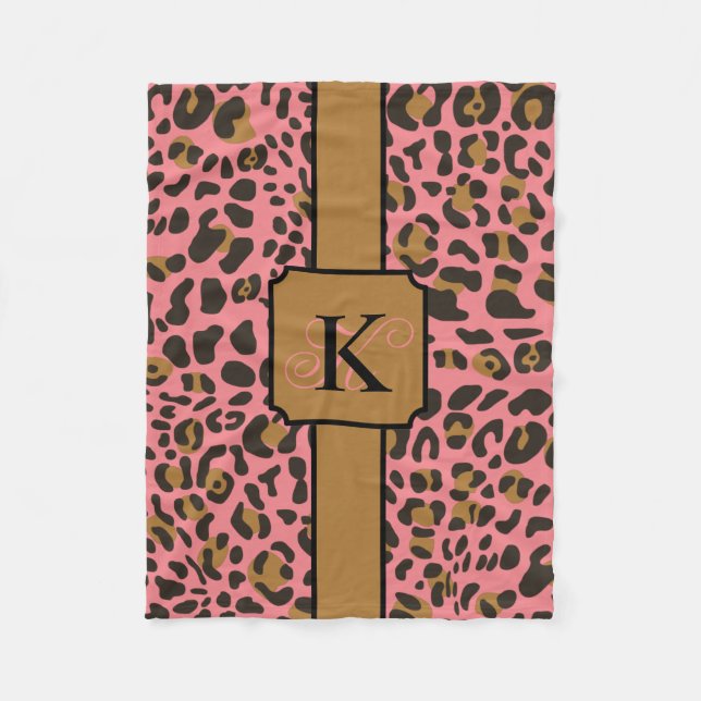 Personlig Leopard Jaguar Animal Print Mönster Fleecefilt (Framsidan)