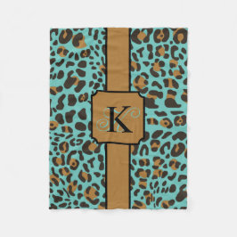 Personlig Leopard Jaguar Animal Print Mönster Fleecefilt