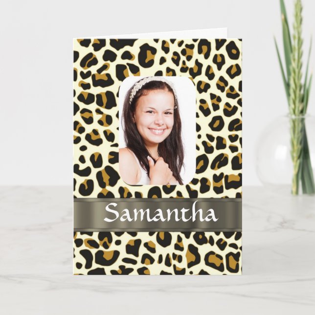 Personlig leopard kort (Framsida)