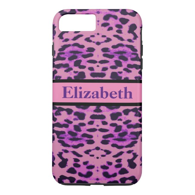 Personlig Leopard Lila Rhinestone Case-Mate iPhone Skal (Baksida)