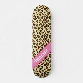 Personlig Leopard Print - Girls Mini Skateboard Bräda 18,5 Cm