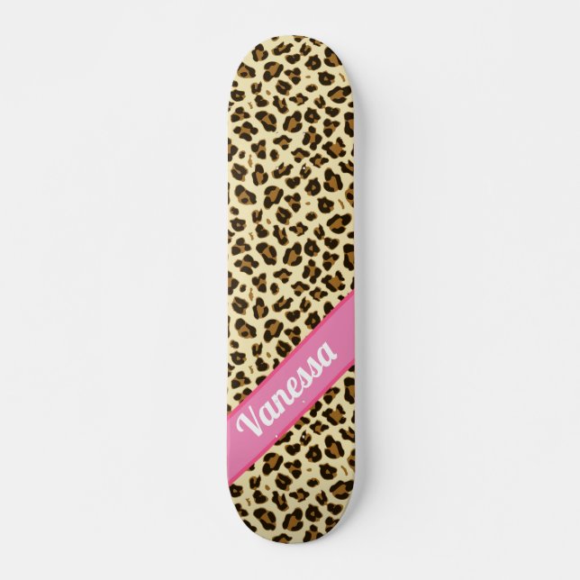 Personlig Leopard Print - Girls Mini Skateboard Bräda 18,5 Cm (Framsida)