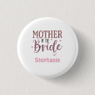 Personlig Leopard Print Mor of Bride Gift Knapp