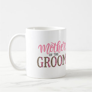 Personlig Leopard Print Mor of Groom Gift Kaffemugg