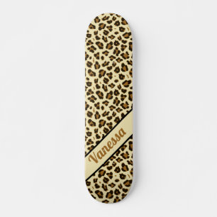 Personlig Leopard Print - Skateboard för flickor