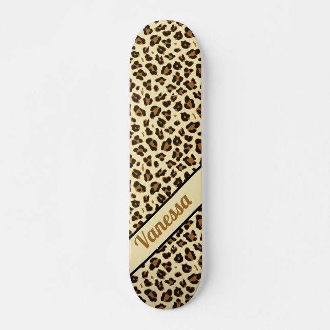 Personlig Leopard Print - Skateboard för flickor (Framsida)