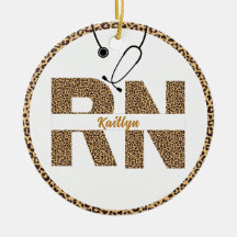 Personlig Leopard R N Nurse Ornament