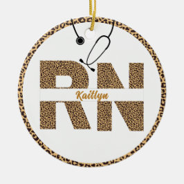 Personlig Leopard R N Nurse Ornament