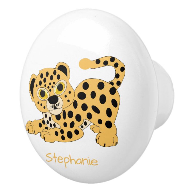 Personlig leoparddesign knopp (Höger)