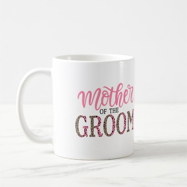 Personlig leopardtryck present till brudens mor kaffemugg (Vänster)