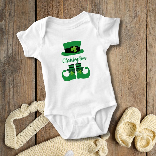 Personlig Leprechaun för St. Patrick's Day  T Shirt (Personalized St. Patrick's Day Baby Body Suit)