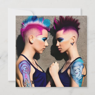 Personlig Lesbisk Bröllop LGBTQIA+-foto Inbjudningar