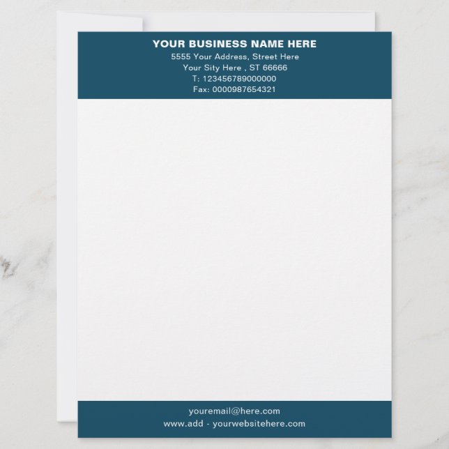 Personlig Letterhead Anpassningsbar Färg och Font Brevhuvud (Framsida)
