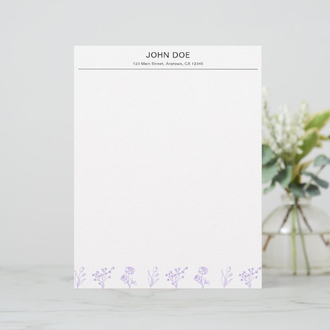 Personlig Letterhead med Namn och Adress Brevhuvud (Stående Fram)