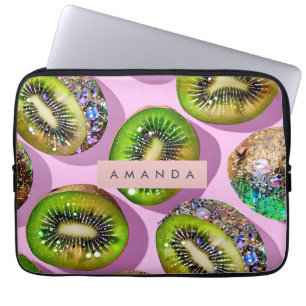 Personlig levande glitterkiwi Pop Art-design Laptop Fodral