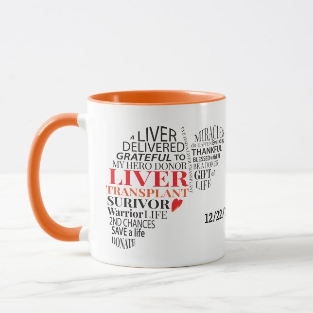 Personlig Lever Transplant Survivor Coffee Mugg (Vänster)