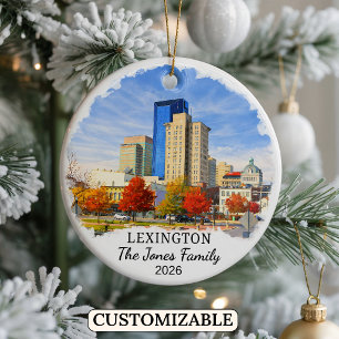 Personlig Lexington-ornament, Anpassad Kentucky Julgransprydnad Keramik