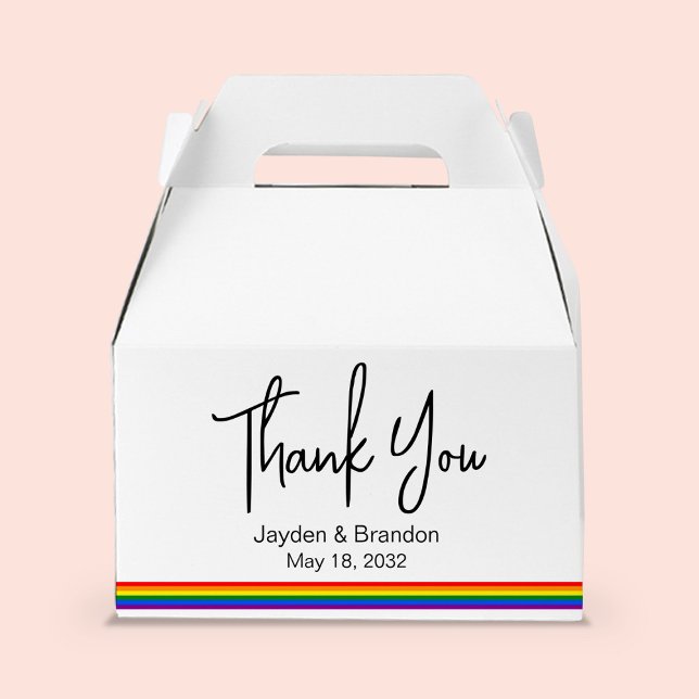 Personlig LGBT Rainbow Bröllop Tack Presentaskar (Personalized LGBT Rainbow Wedding Thank You Favor Boxes
)