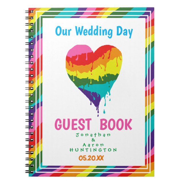 Personlig LGBT Rainbow Heart Anteckningsbok (Framsidan)