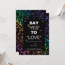 Personlig LGBTQ digital, modern svart bröllop