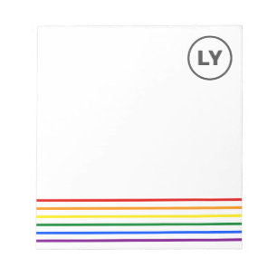 Personlig LGBTQ Initialer Pride Rainbow Rand Anteckningsblock