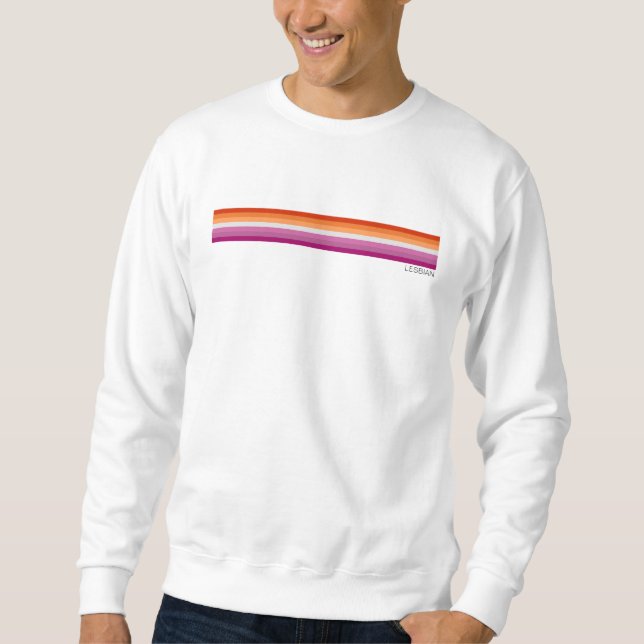 Personlig LGBTQ Pride Regnbåge Linjer Lesbisk Lång Ärmad Tröja (Framsida)