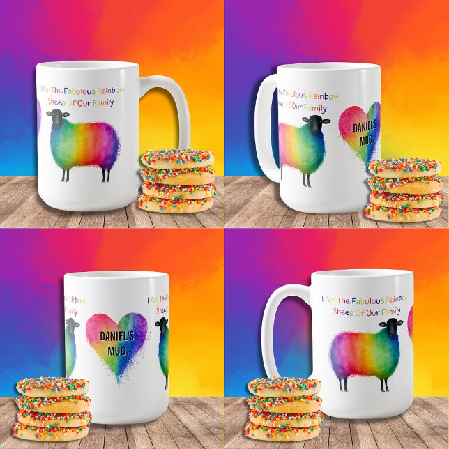 Personlig LGBTQ-regnbågsskemug Kaffemugg (Skapare uppladdad)