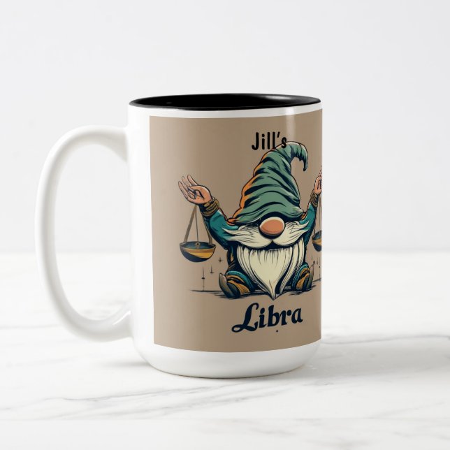 Personlig Libra Coffee Mugg, Kaffe Mugg (Vänster)