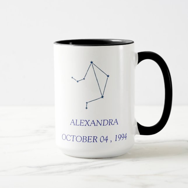 Personlig Libra Stjärnbildsmugg - Anpassad Zodiak Mugg (Höger)