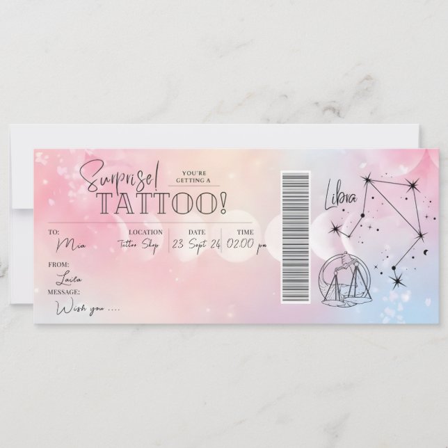 Personlig Libra Tatovering Födelsedagspresent Kort (Framsida)