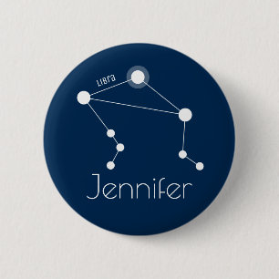 Personlig Libra Zodiac Constellation Knapp