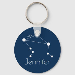 Personlig Libra Zodiac Constellation Nyckelring