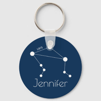 Personlig Libra Zodiac Constellation Nyckelring