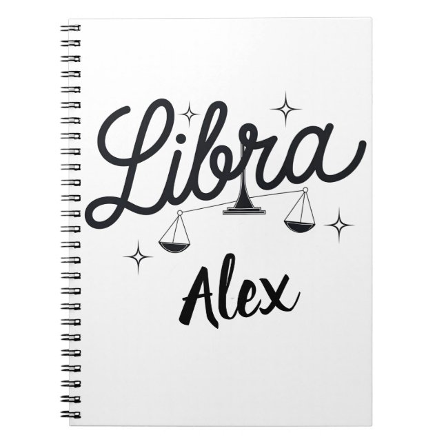 Personlig Libra Zodiac Sign Art Anteckningsbok (Framsidan)