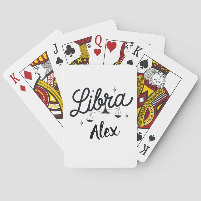 Personlig Libra Zodiac Sign Art Casinokort (Baksidan)