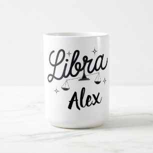 Personlig Libra Zodiac Sign Art Kaffemugg