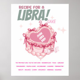 Personlig Libra Zodiak Tårta Namn Poster