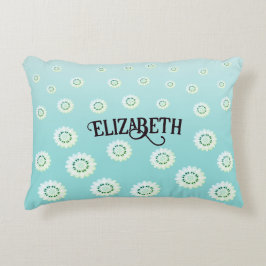 Personlig Light Blue-Blommigt Prydnadskudde