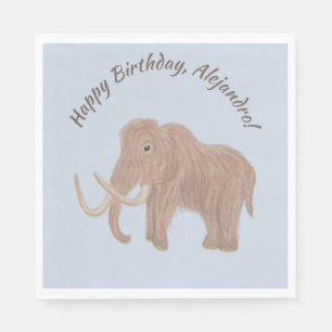 Personlig Light Blue, Brown Wooly Mammoth Pappersservett
