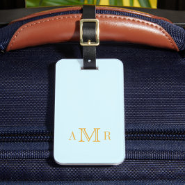 Personlig Light Blue Monogram Bagagebricka