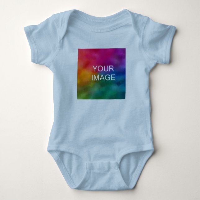 Personlig Light Blue Template Add Image Photo T Shirt (Framsida)