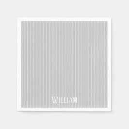 Personlig light grått streck pappersservett