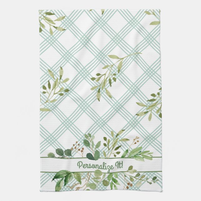 PERSONLIG Light Leafy Grönt Kitchen Towel Kökshandduk (Vertikal)