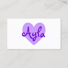Personlig Light Lila Heart on White Visitkort