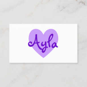 Personlig Light Lila Heart on White Visitkort