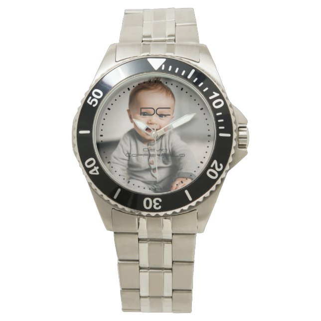 Personlig Light Photo Stainless Steel Armbandsur (Framsida)